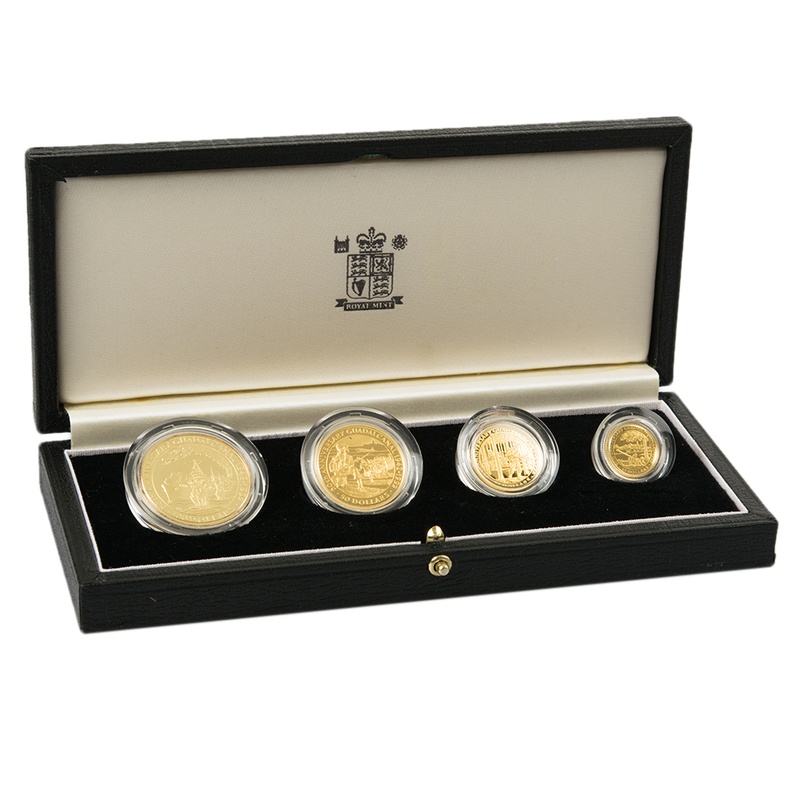 1992 Solomon Islands 50th Anniversary Battle of Guadalcanal 4-Coin Gold Proof Set Boxed