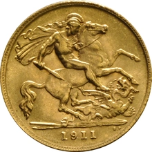 1911 Gold Half Sovereign George V London