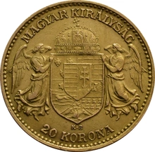 1905 Hungarian 20 Korona Gold Coin Joszef I