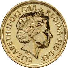 2005 Gold Sovereign Coin Elizabeth II Fourth Head