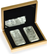 2 x Metalor 1 Kilo Silver Bullion Bar in Gift Box