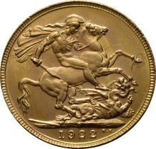 1922 Gold Sovereign Coin George V Perth