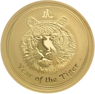 2010 Year of the Tiger Gold Coin 1oz Perth Mint Australian Lunar Series