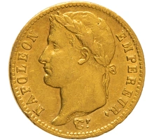 1812 French 20 Francs Gold Coin Napoleon I Laureate Head A