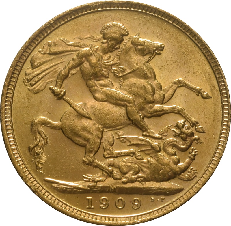 1909 Gold Sovereign - King Edward VII - M