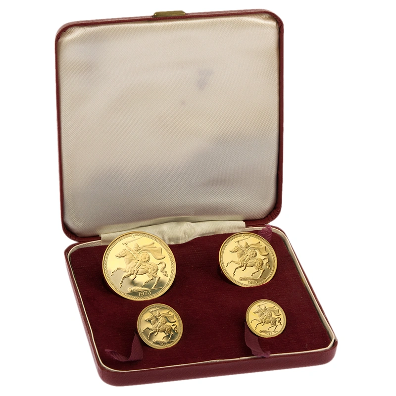 1973 Proof Isle of Man Gold Sovereign 4 Coin Set Boxed