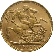 1905 Gold Sovereign Coin Edward VII Perth
