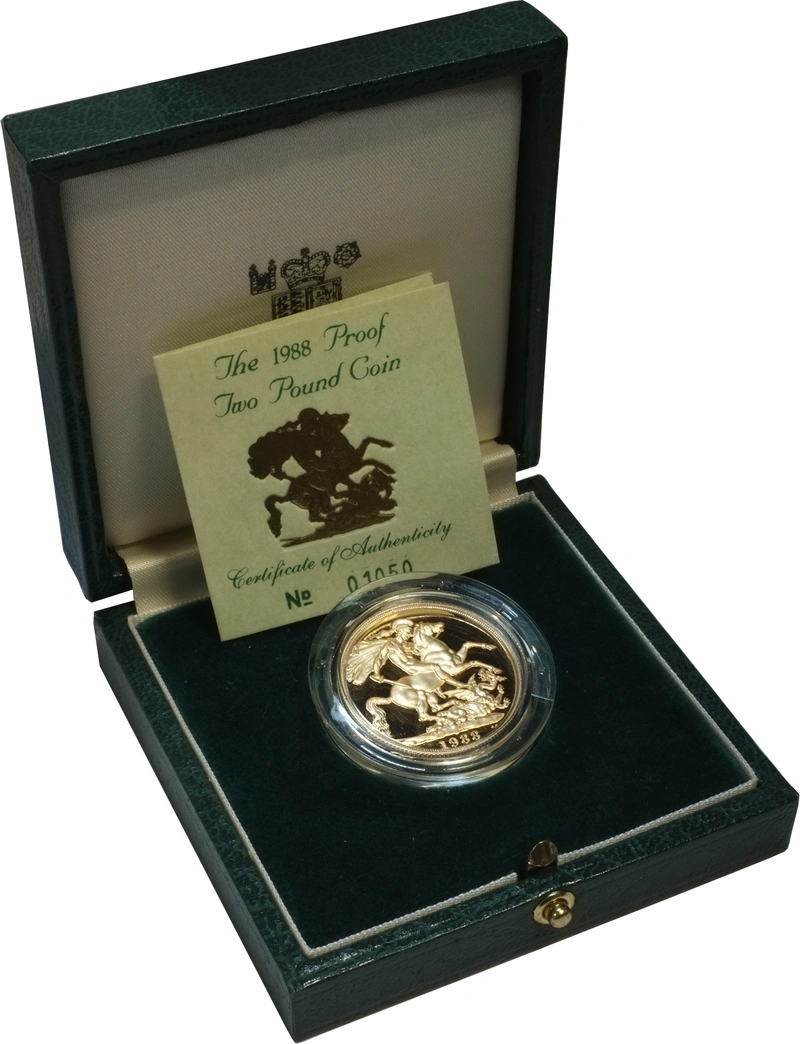 1988 Proof £2 Gold Coin Double Sovereign Boxed