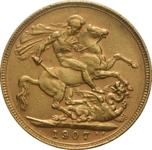 1907 Gold Sovereign Coin Edward VII Sydney