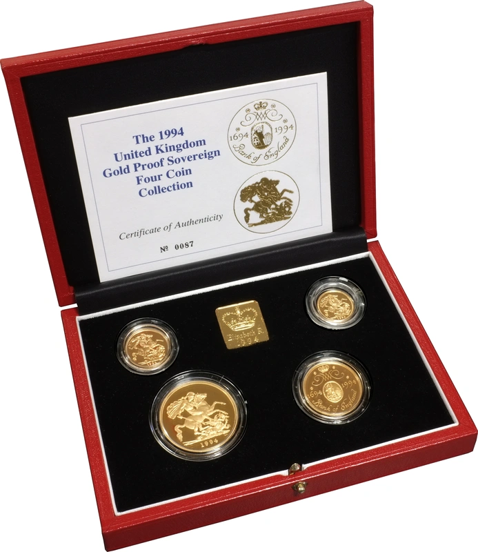 1994 Proof Gold Sovereign 4 Coin Set Boxed