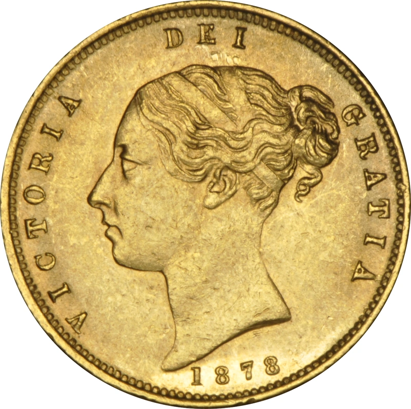 1878 Gold Half Sovereign Queen Victoria Young Head Shield Back NGC MS61