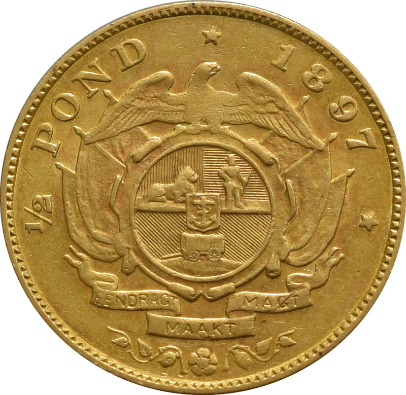 1897 1/2 Pond Gold Coin South Africa