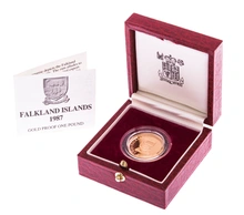 1987 Proof Gold 1 Pound Coin Falkland Islands Boxed