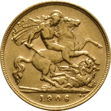 1906 Gold Half Sovereign Edward VII