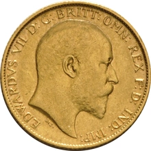1906 Gold Half Sovereign Edward VII Melbourne