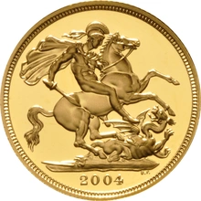 2004 Proof Gold Sovereign Coin Elizabeth II Fourth Head