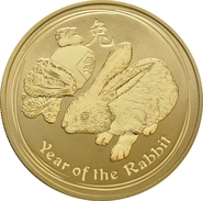 2011 Year of the Rabbit Gold Coin 1oz Perth Mint Australian Lunar Series