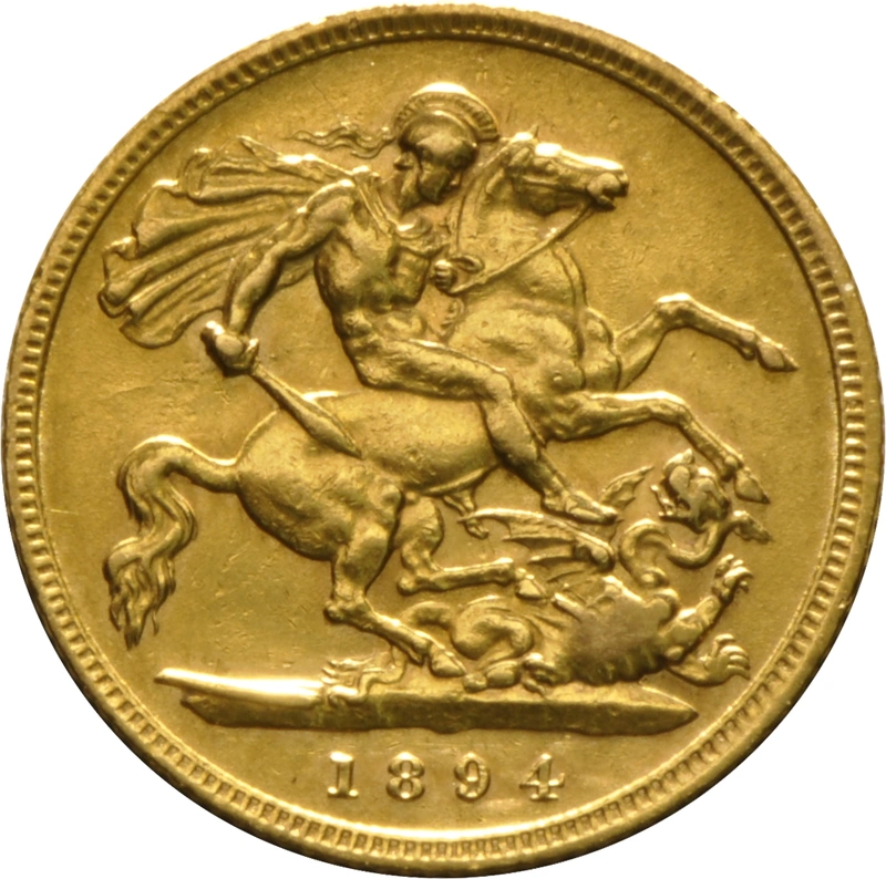 1894 Gold Half Sovereign Queen Victoria Old Head