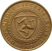 1965 Isle of Man Gold Half Sovereign Coin 22ct Bicentenary of the Revestment Act