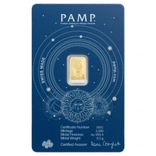 0.5g Gold Bar PAMP Zodiac Taurus Minted