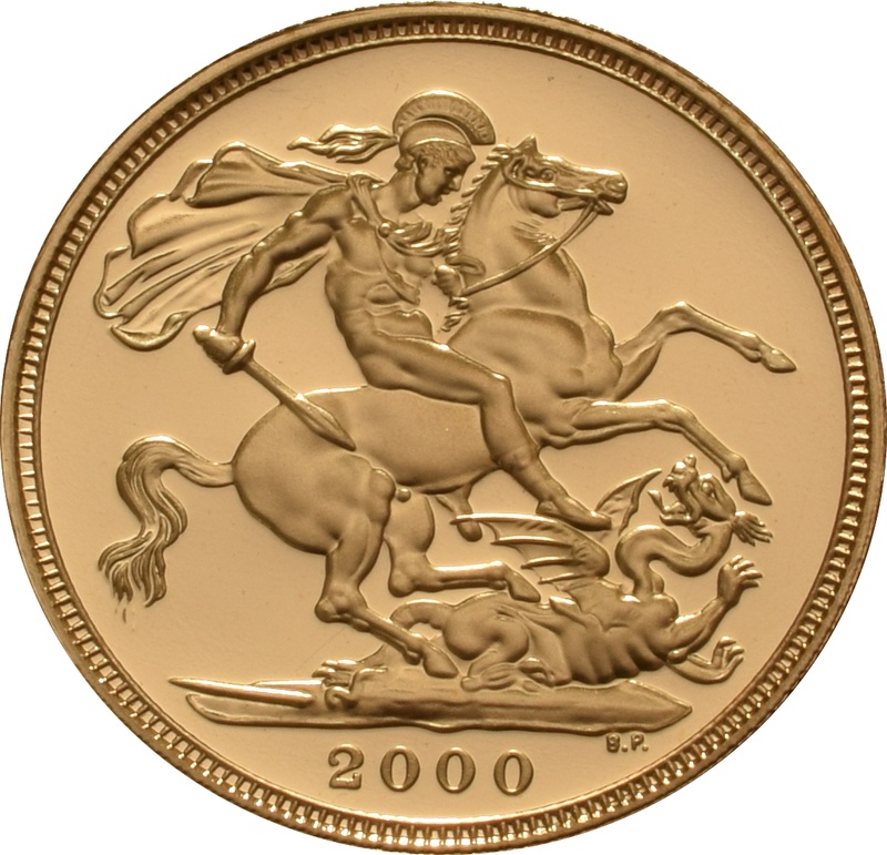 2000 Gold Sovereign - Elizabeth II Fourth head - Proof No box
