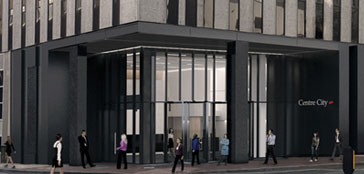 The entrance to Centre City Tower